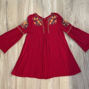 UMGEE Red Embroidered Flowy Dress Size M